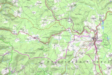Carte IGN parcours de la rivière Senouire